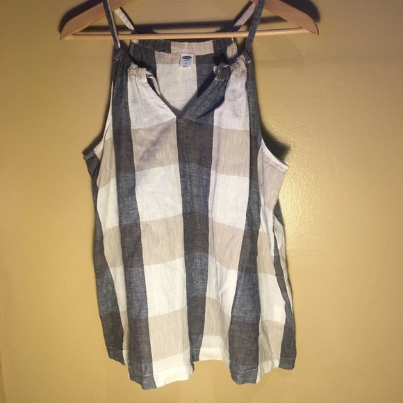 Old Navy Tops - Large black, white, and tan sleeveless shirt
